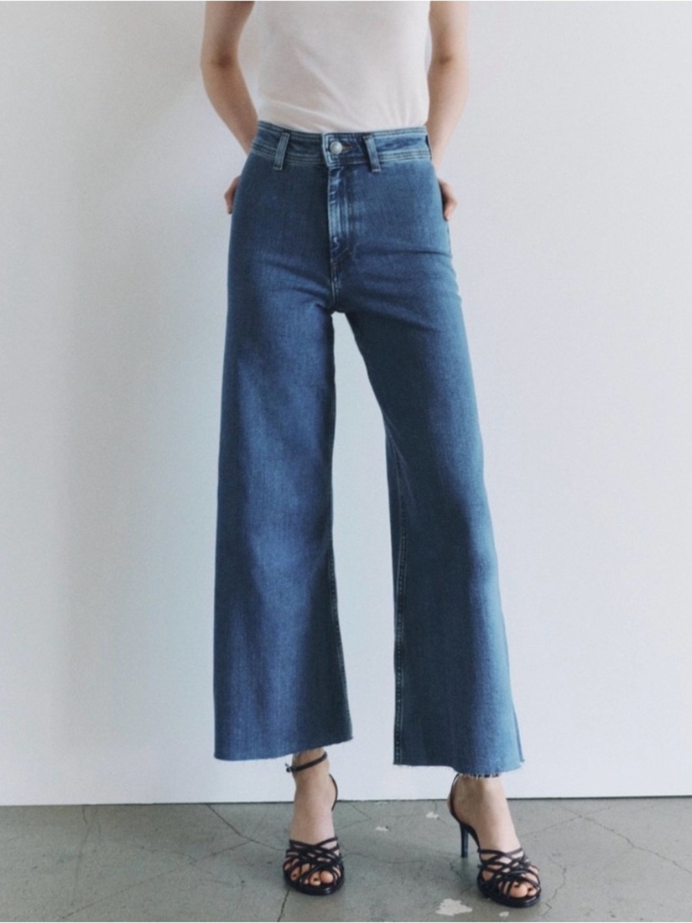 Zara The Marine High-Rise Wide Leg Women’s Jeans - Blue